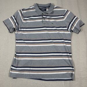 Ecko Unltd Shirt Men's XL Polo‎ Y2K Gray Striped Rhino Preppy Hip Hop Wear